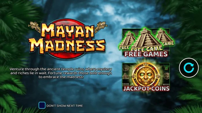 Mayan Madness - meniu principal cu tematică mayașă